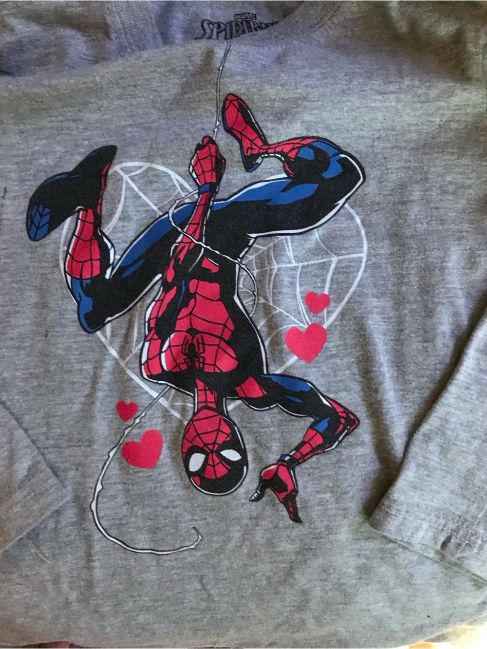 🕸️💕Grey Kids Spider-Man Long Sleeve Top 🕸️ 💕Marvel Superhero Spiderverse 🕸️💕